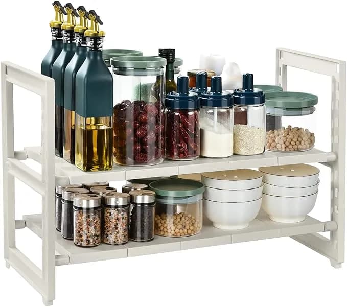 Thumbnail for Étagère de rangement sous évier, extensible et réglable, pour la cuisine et la salle de bain