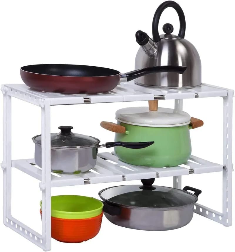 Thumbnail for Étagère de rangement sous évier, extensible et réglable, pour la cuisine et la salle de bain