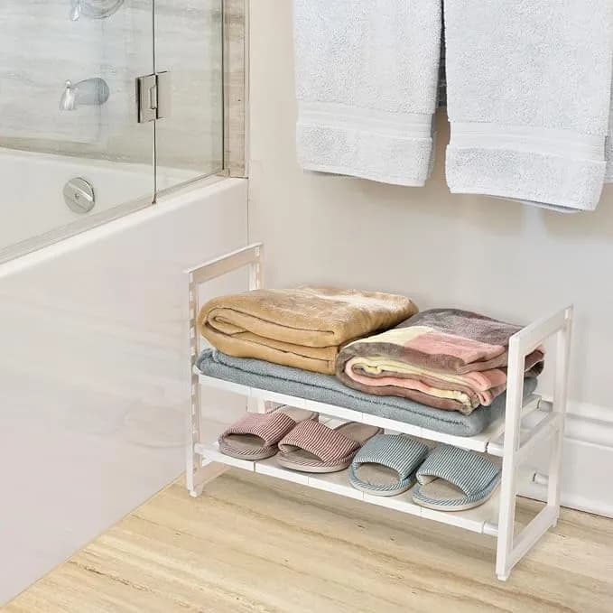 Thumbnail for Étagère de rangement sous évier, extensible et réglable, pour la cuisine et la salle de bain